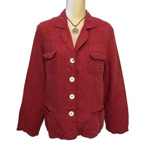 J. Jill Lightweight Linen Shirt Jacket Women L